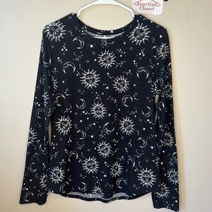 EUC | NoBo | Long Sleeve Sun & Moon Top | Black & White | XXL